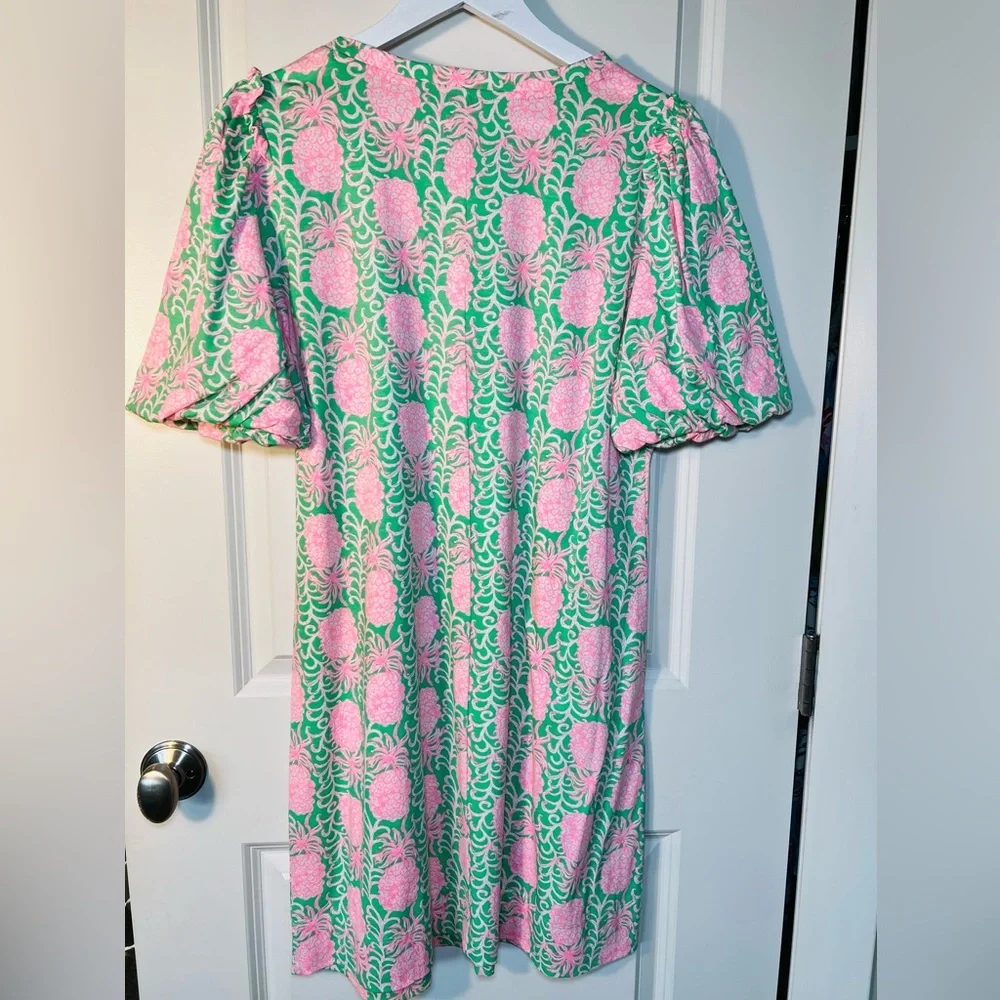 Lilly Pulitzer Pineapple Pink And Green Mercer Dress Size Large - Picture 6 of 11